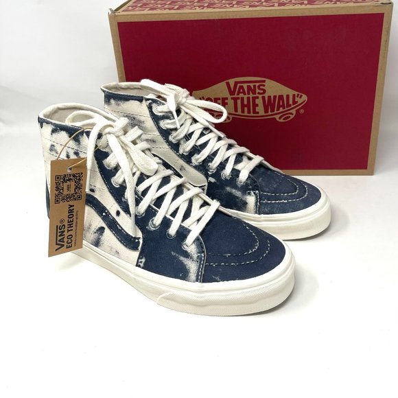 Vans Sk8 Hi Tapered Skateboarding High Top Women's Blue White Canvas VN0A4U168CP - Picture 7 of 11